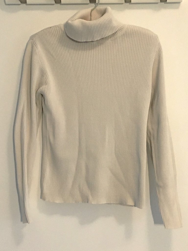 Gap White Cotton Turtleneck Top, Size Small